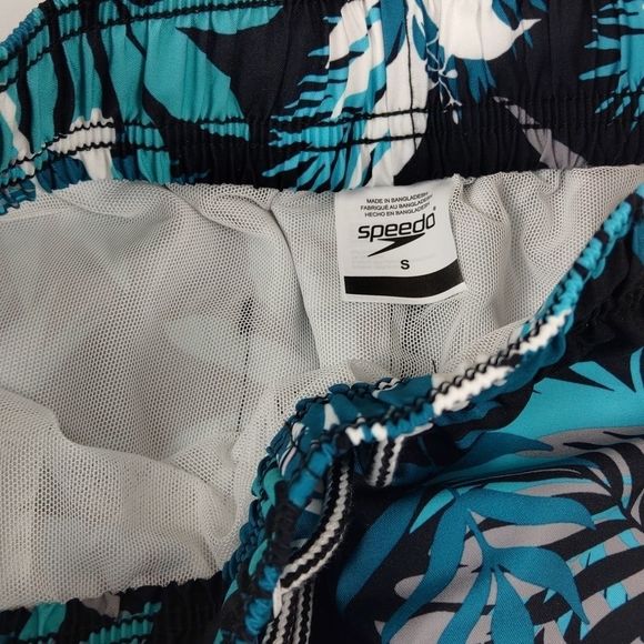 Speedo 8" Palm Leaf Swim Trunks Men's Small NWT Stretch - Picture 3 of 6